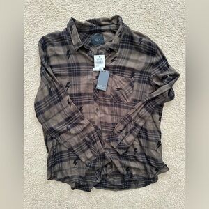 NWT rails button down XXL olive jet lightening green black